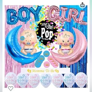 Gender Reveal Decorations, Boy or Girl Gender Reveal Party Supplies Kit